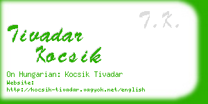tivadar kocsik business card
